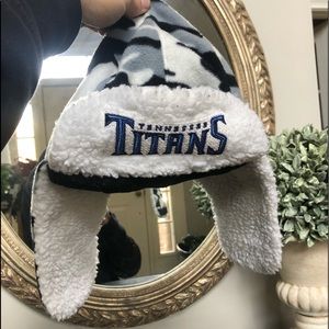 Fuzzy Tennessee Titans hat with ear muffs